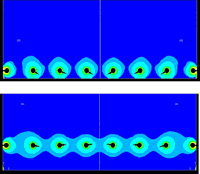 image : Distinction illustration for the potential crack developing direction from the bore holes:near-block end and far-block end (bottom part).